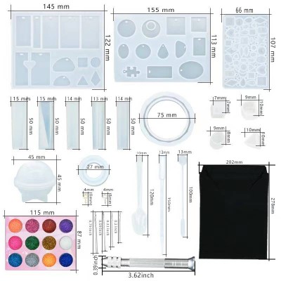 Epoxy Resin And Uv Resin Epoxy Silicone Molds Jewelry Making Kit For Beginners,Tools Set